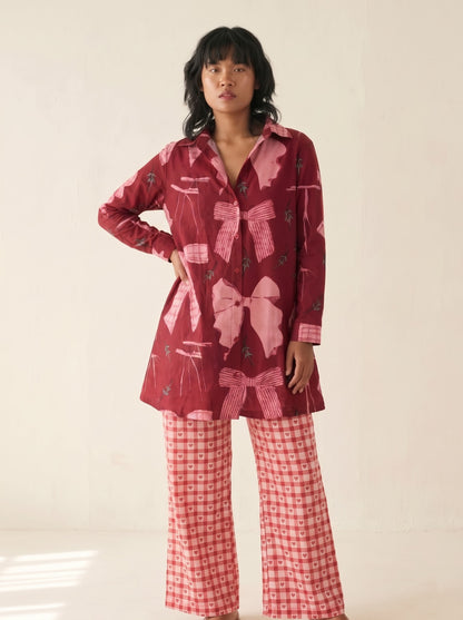 Cherry Bow Cotton Co-ord Set