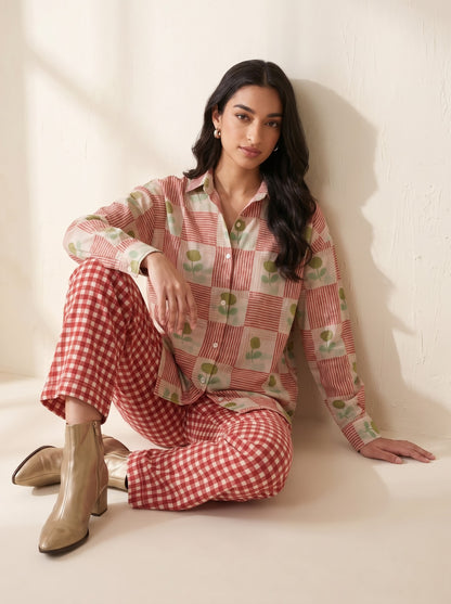 Cherry Bloom Cotton Co-ord Set
