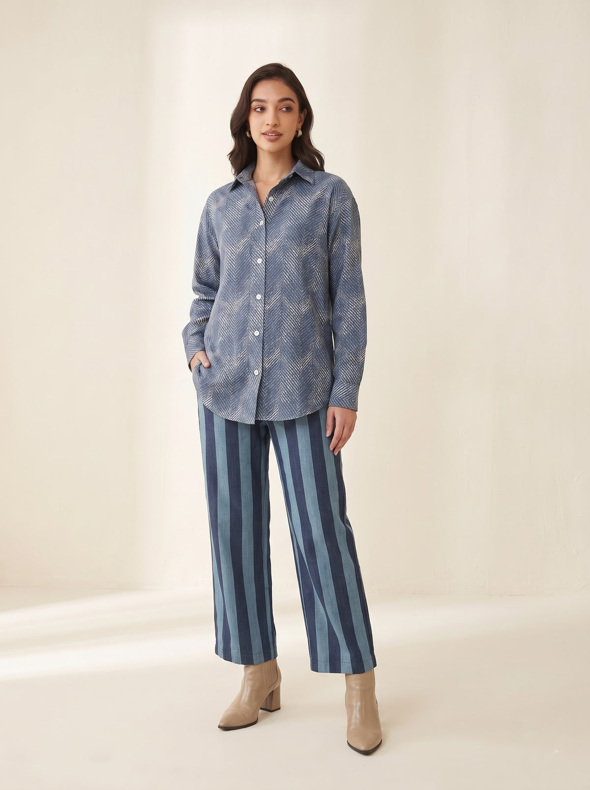 Midnight Blue Cotton Co-ord Set