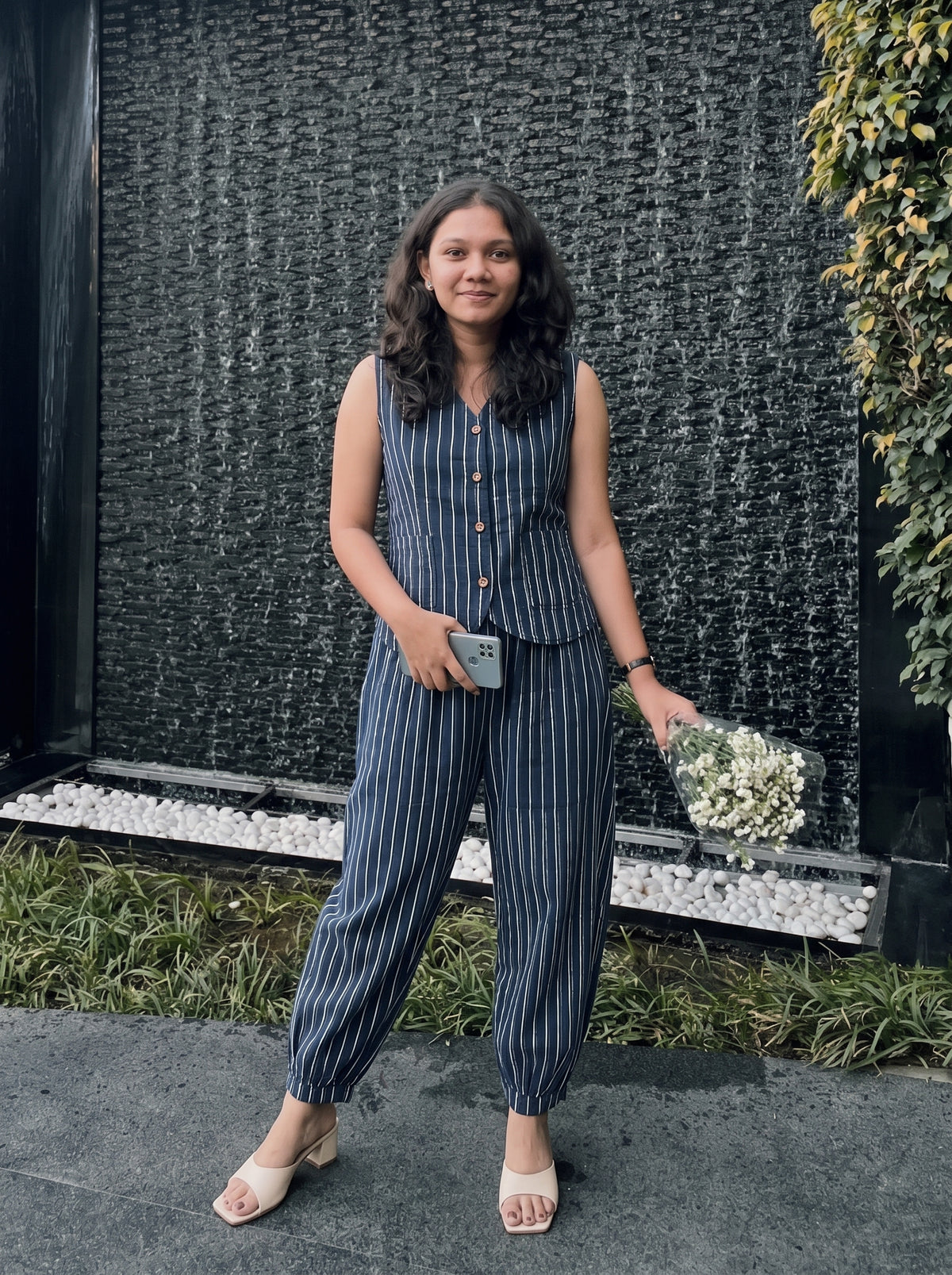 Indigo Stripe Balloon Co-ord set