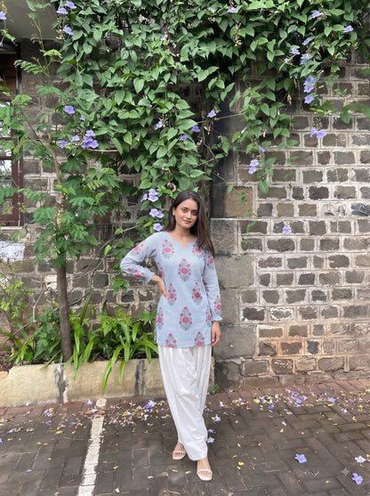 Floral Striped Farshi Salwar Set
